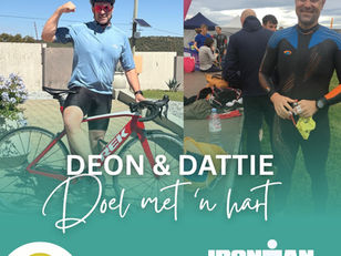 Deon en Dattie pak Ironman vir die Vrystaat Nasorgsentrum aan