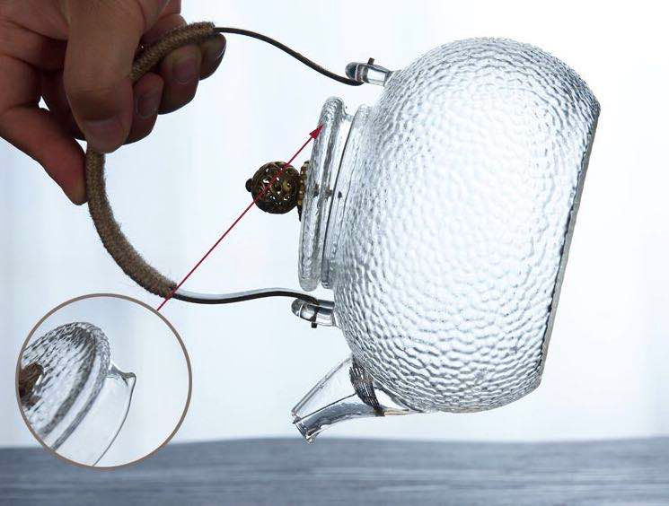 Thumbnail: Coppery Handle Glass Teapot 600ml-700ml