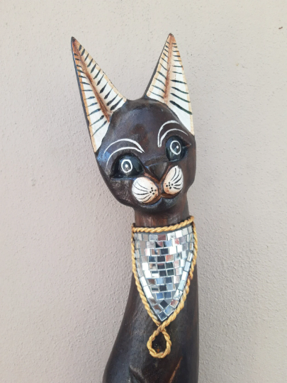 Thumbnail: Dark Wood Mirror Shabby Chic Cat 100cm
