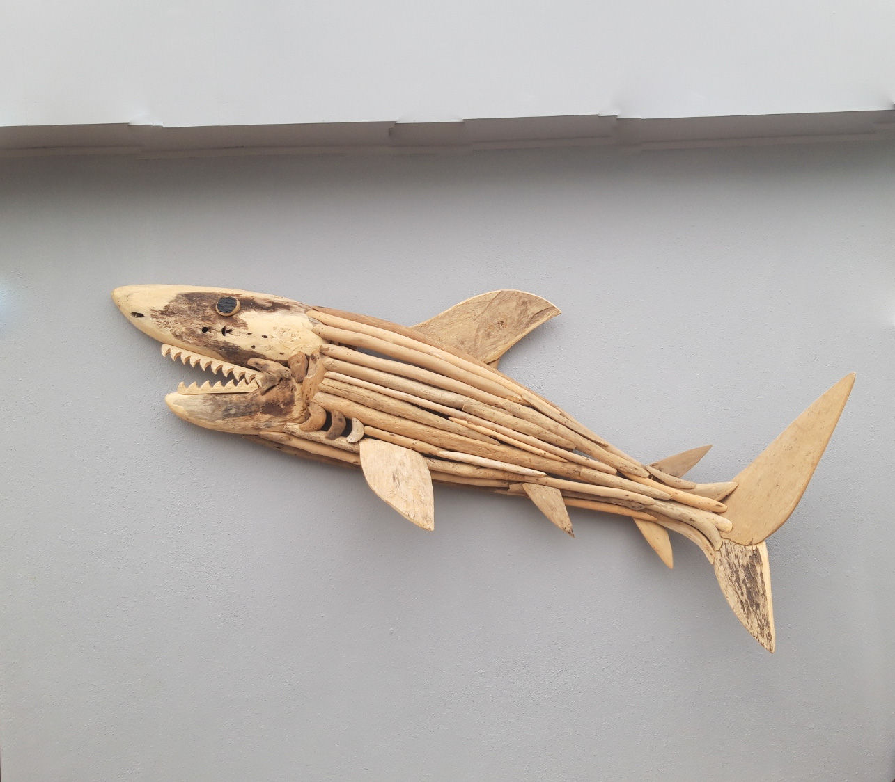 Giant Driftwood Wall Shark Plaque 145cm
