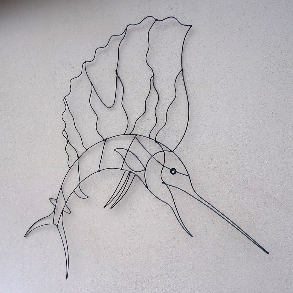 Thumbnail: Hand Made Sword Fish Abstract Wall Art 100cm