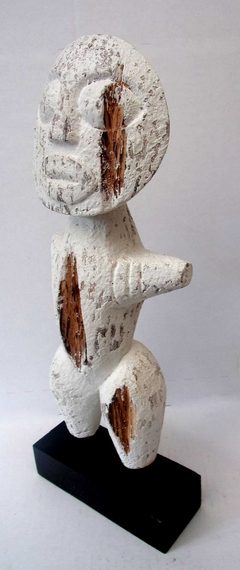 Thumbnail: Unusual Hand Carved Tiki Statue Abstract Polynesian Native Carving Statue 38cm