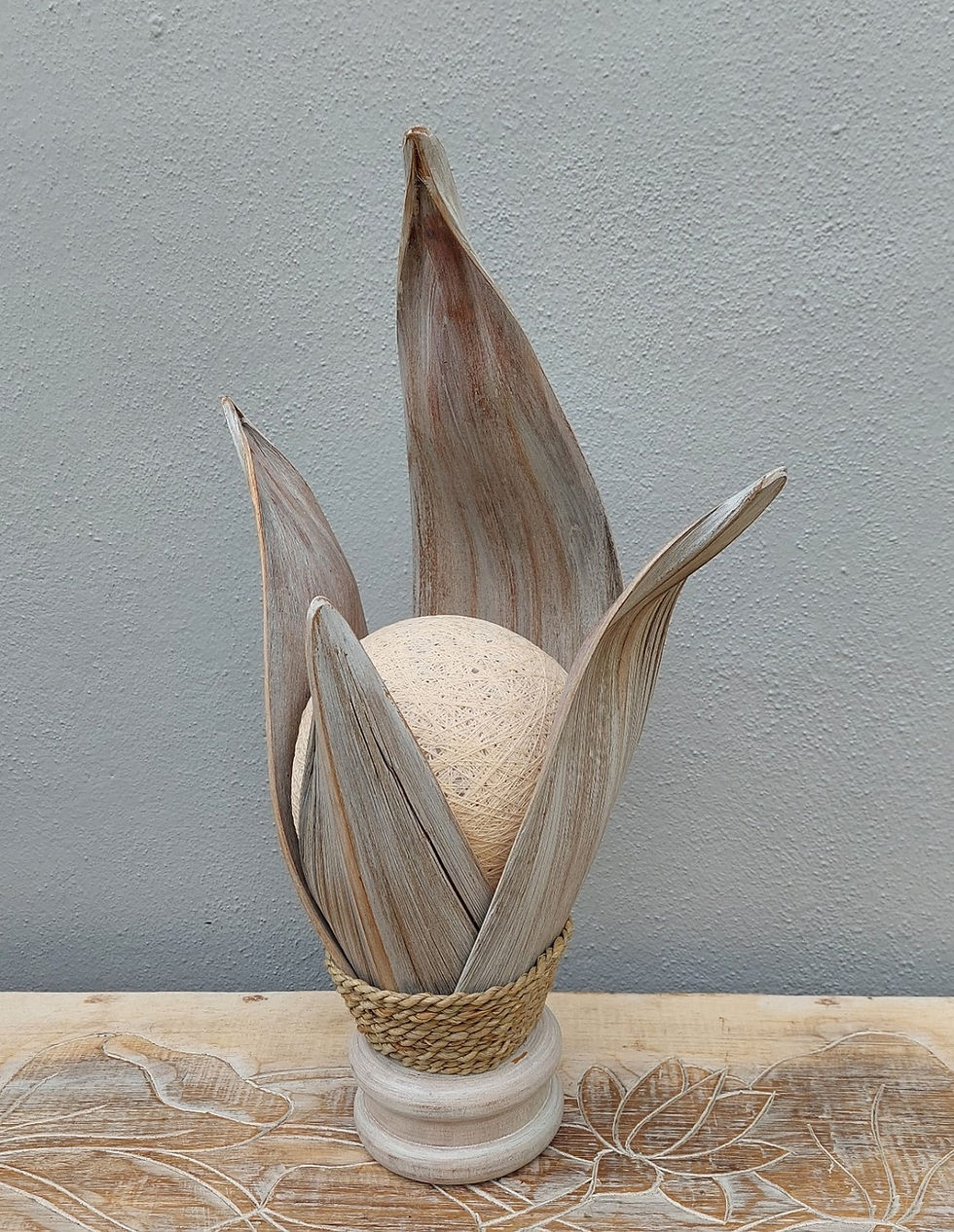 Thumbnail: Banana Palm Leaf  Shabby Chic Table Lamp