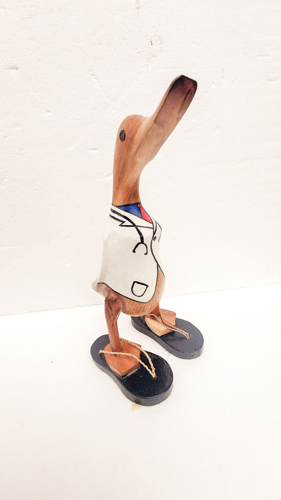 Thumbnail: Bamboo Root Doctor Duck 28cm Painted Duck Carving Ornament