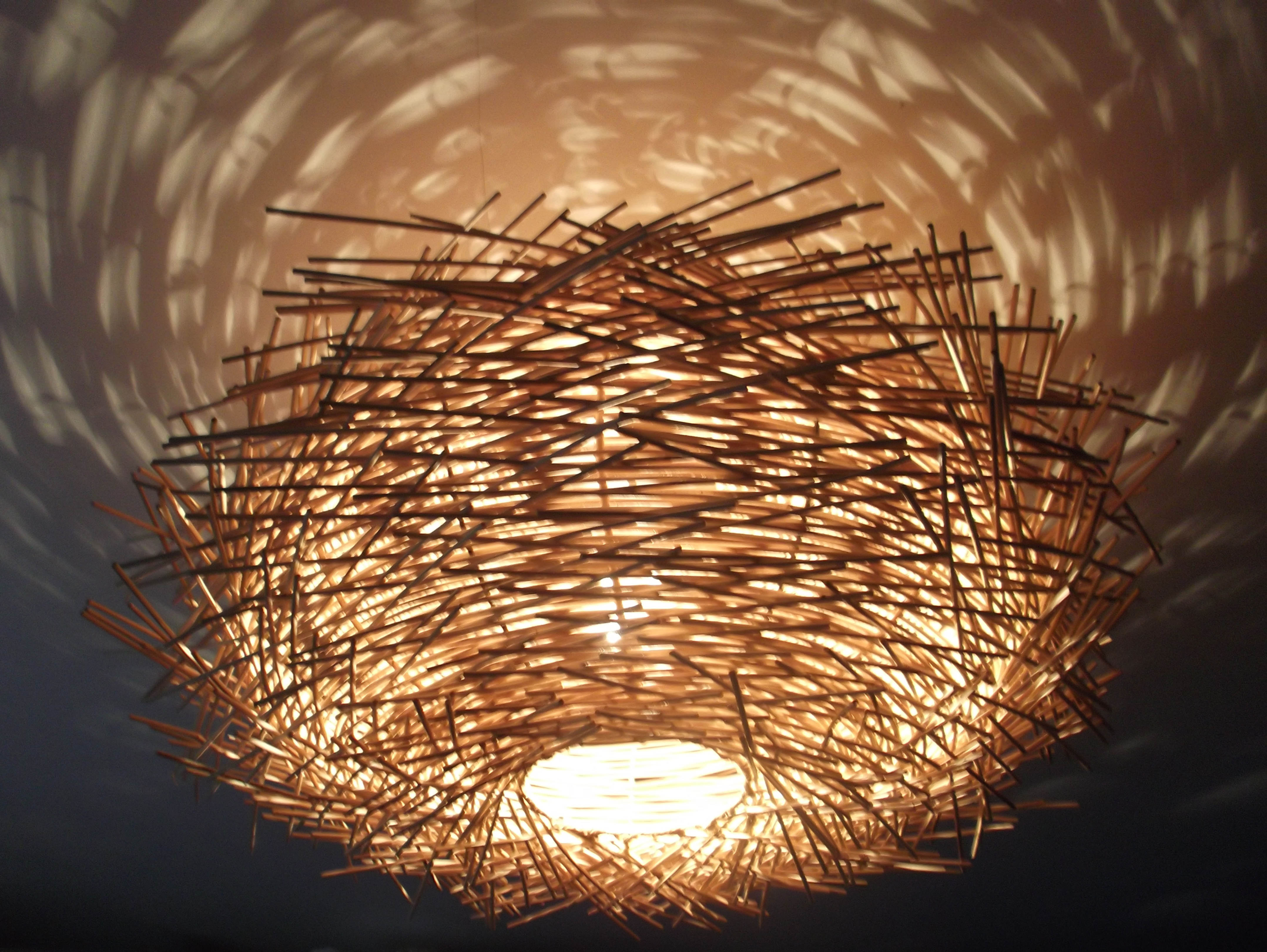 Birds Nest ceiling lamp shade -Twisted Rattan 58cm
