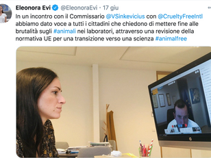 SCIENZA SENZA ANIMALI: INCONTRO CON IL COMMISSARIO ALL'AMBIENTE SINKEVICIOUS