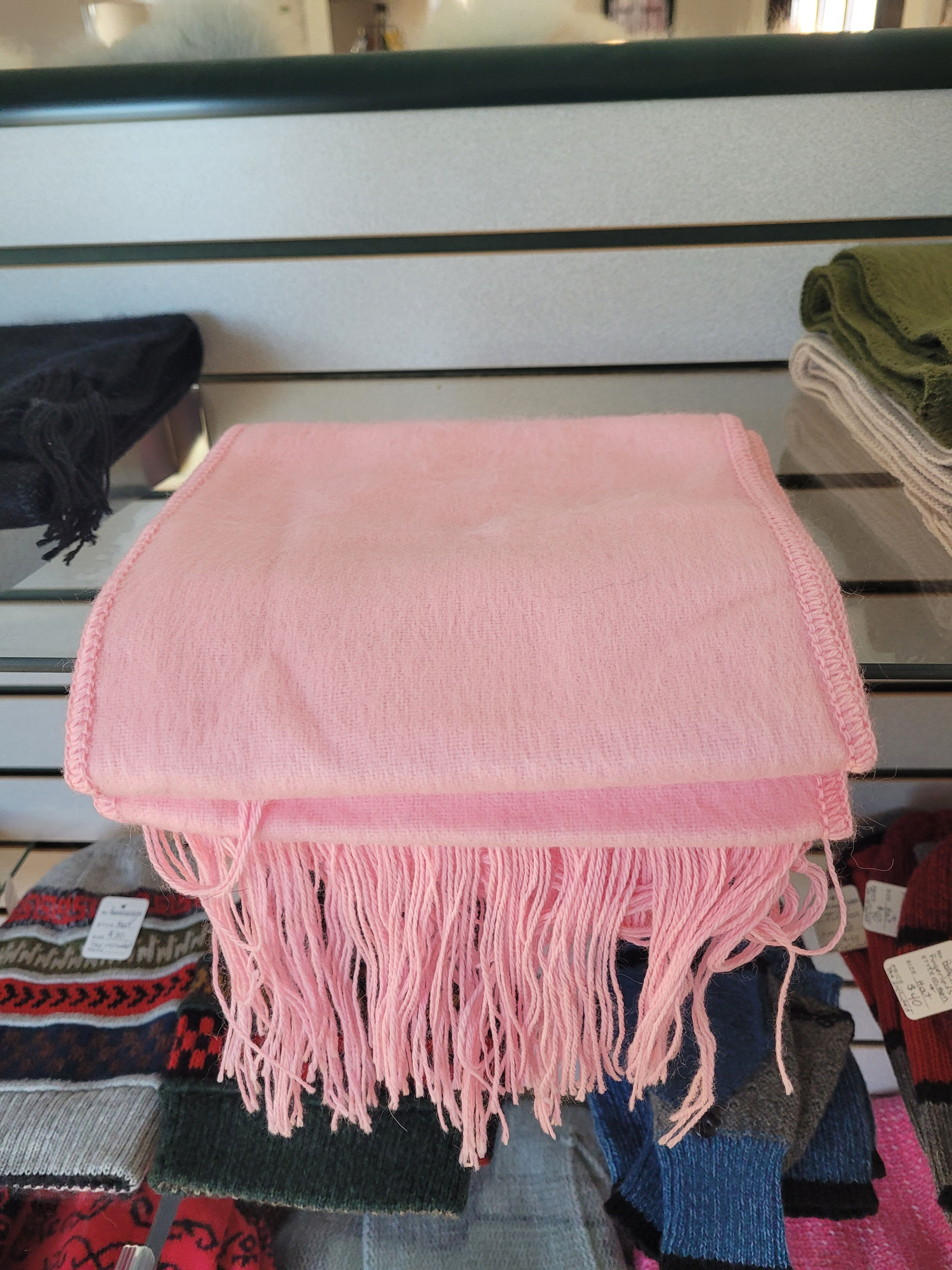 pink baby alpaca scarf
