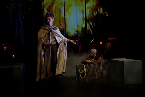 Jacob Marley rudely awoken and unimpressed - Henry Pyne as Jacob Marley in A Christmas Carol