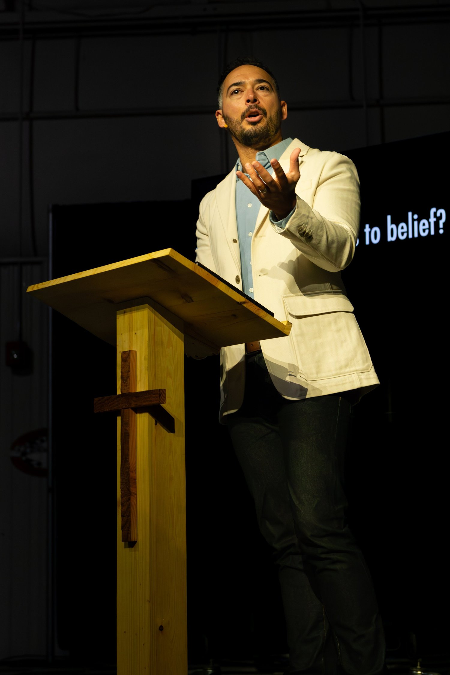 Caleb Davis preaching at True Life Church