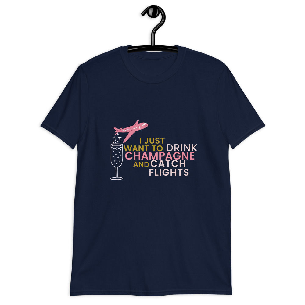 Champagne and Flights Short-Sleeve Unisex T-Shirt
