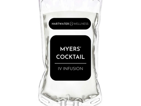 Myer's Cocktail IV bag at Hartwater Wellness