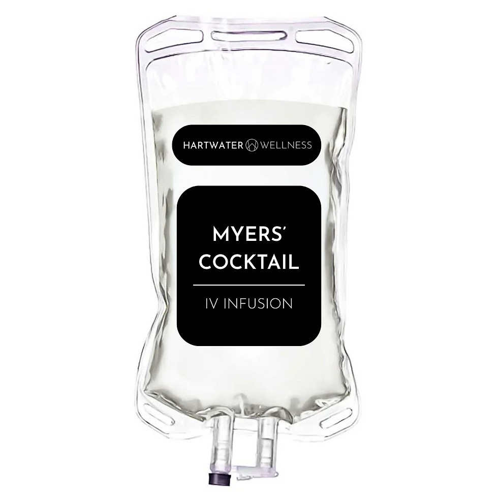 Myer's Cocktail IV bag at Hartwater Wellness