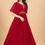 Thumbnail: Strappy Pleated Flared  Red Color Gown