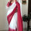 Thumbnail: Ready To Wear White-Maroon Double Color Saree