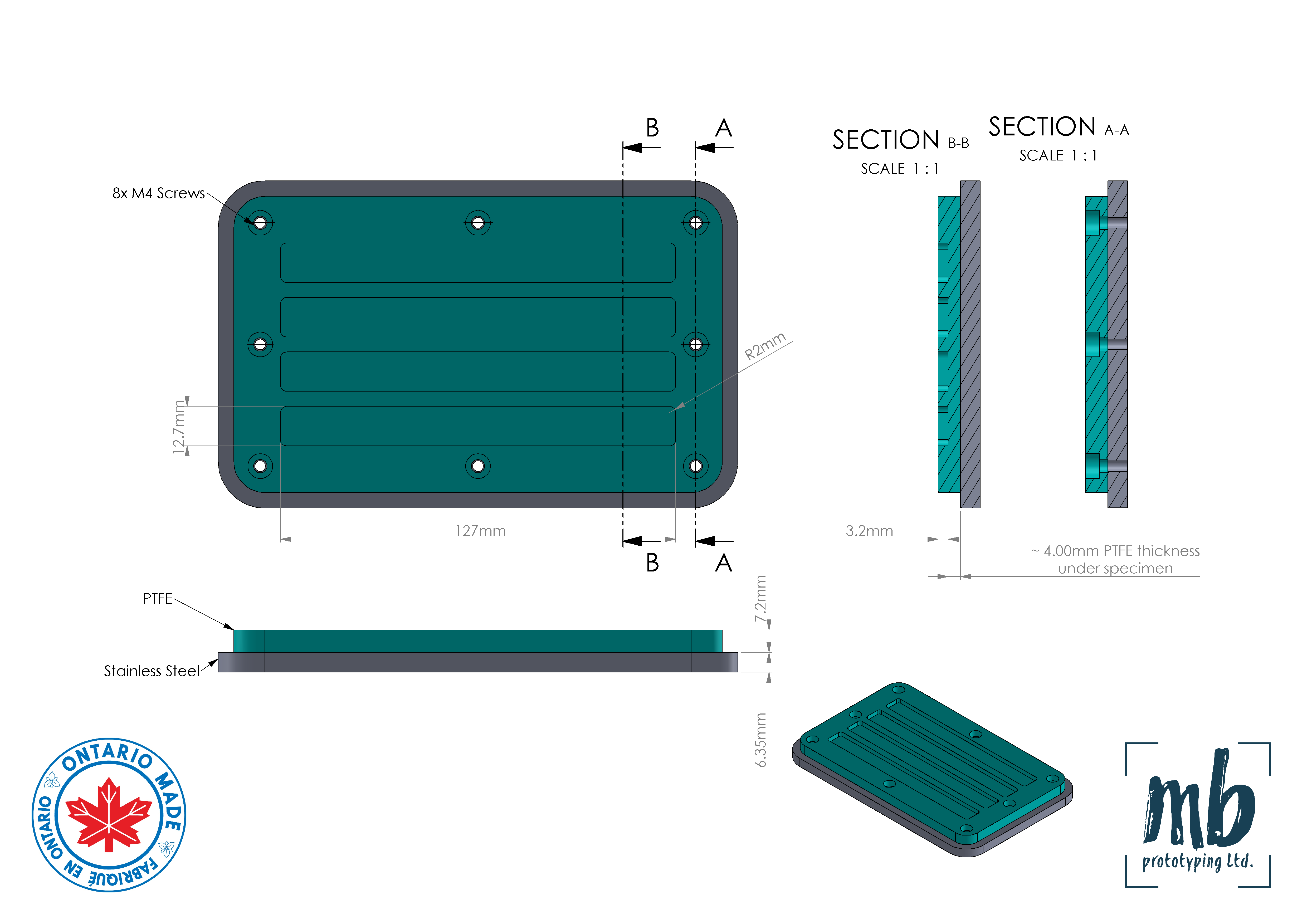 ASTM D790 Flexural Test PTFE (Teflon) Mold