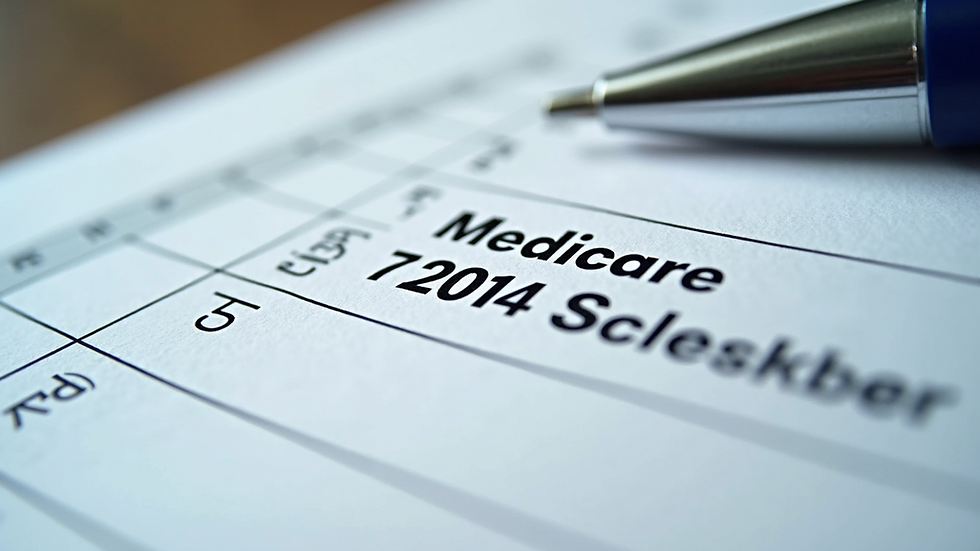 Close-up view of a calendar with important Medicare enrollment dates highlighted