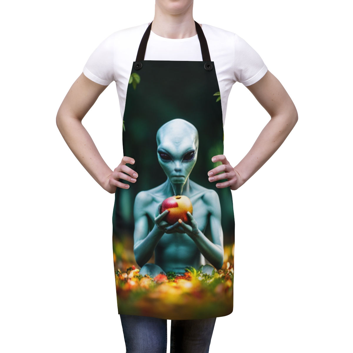 Wicked Weird Aliens & Apples Apron (AOP)