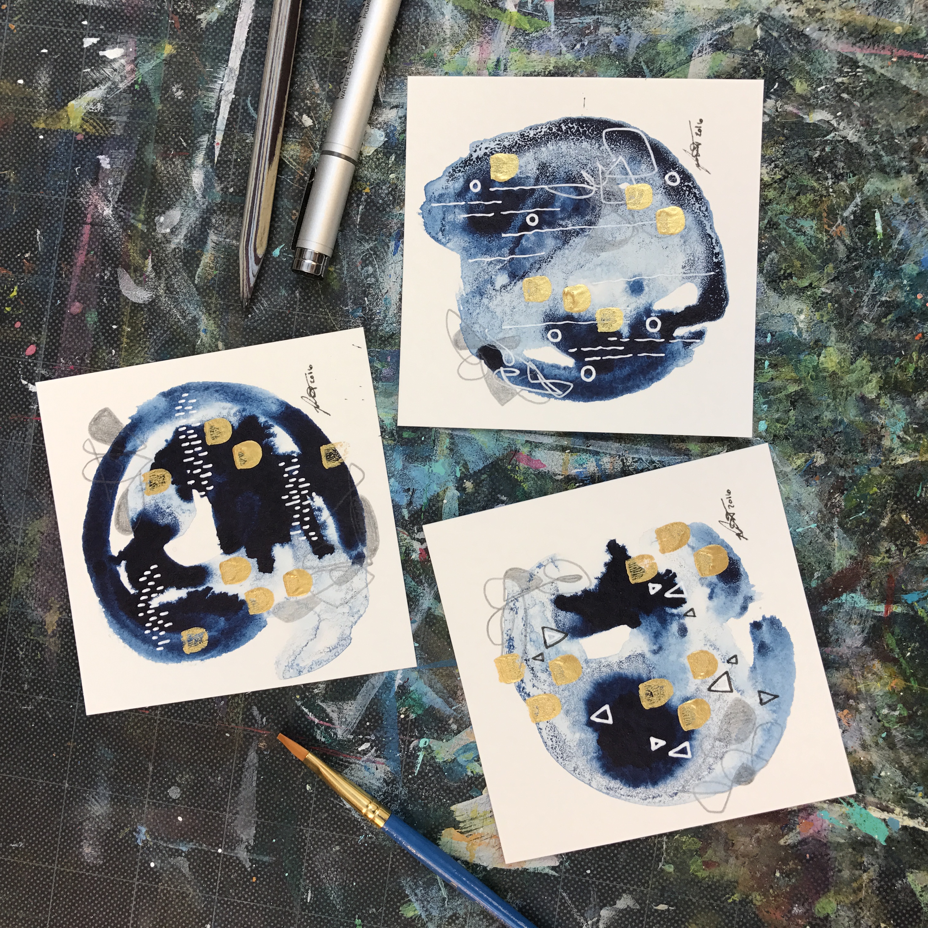Abstract Color Study Blue & Gold