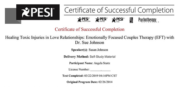 PESI certificate healing toxic injuries in love relationships