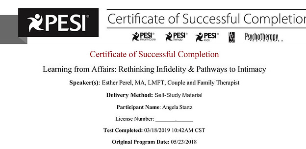 PESI certificate learning from affairs rethinking infidelity