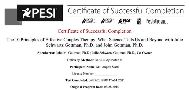 PESI certificate-10 principles effective couples counseling