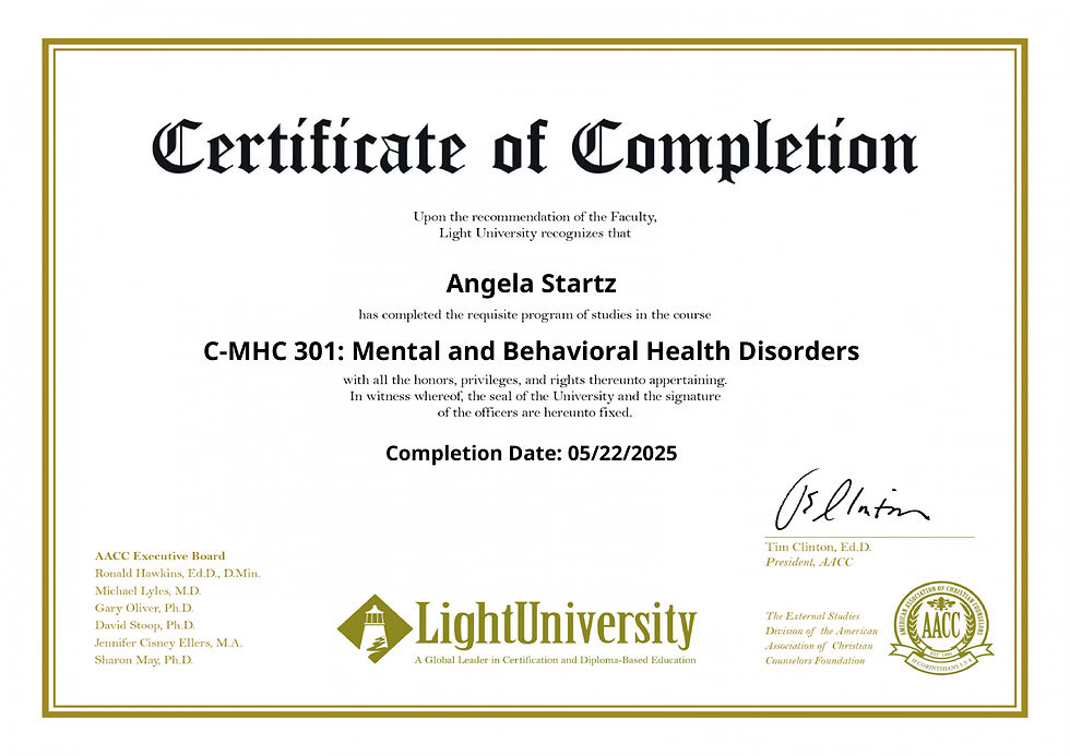 Mental & Behavioral Health Disorders 301