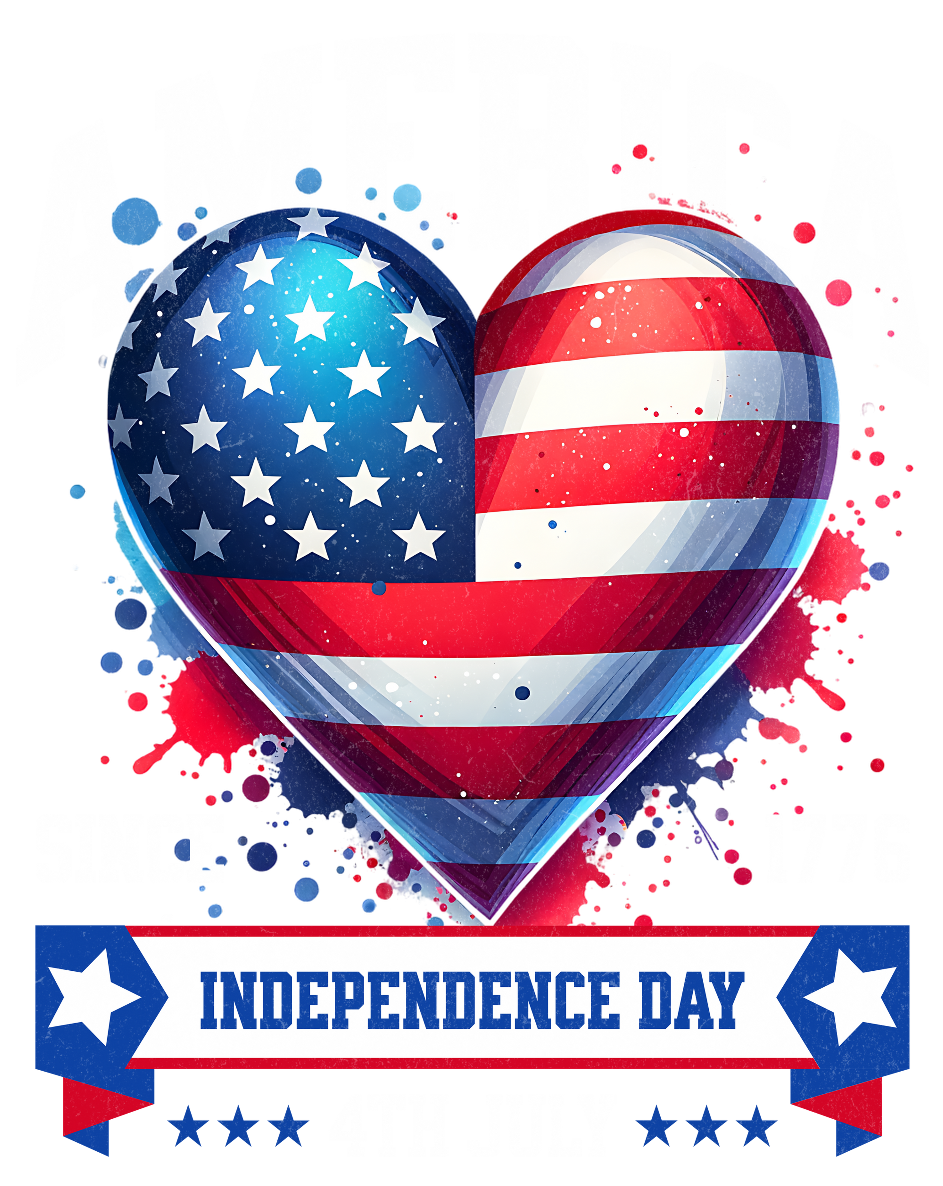 America Independence Day Heart