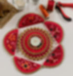 Red Tea Light Patola Rangoli Set (6 pc Set)