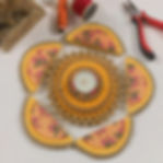 Peach Tea Light Pichwai Rangoli Set (6 pc Set)