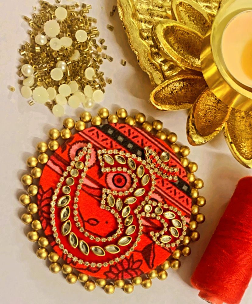 OM Motif (4") - Pink Pichwai Print