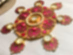 Peach Pichwai Premium Rangoli Set with Lotus Shape Sliders (9 pc Set)