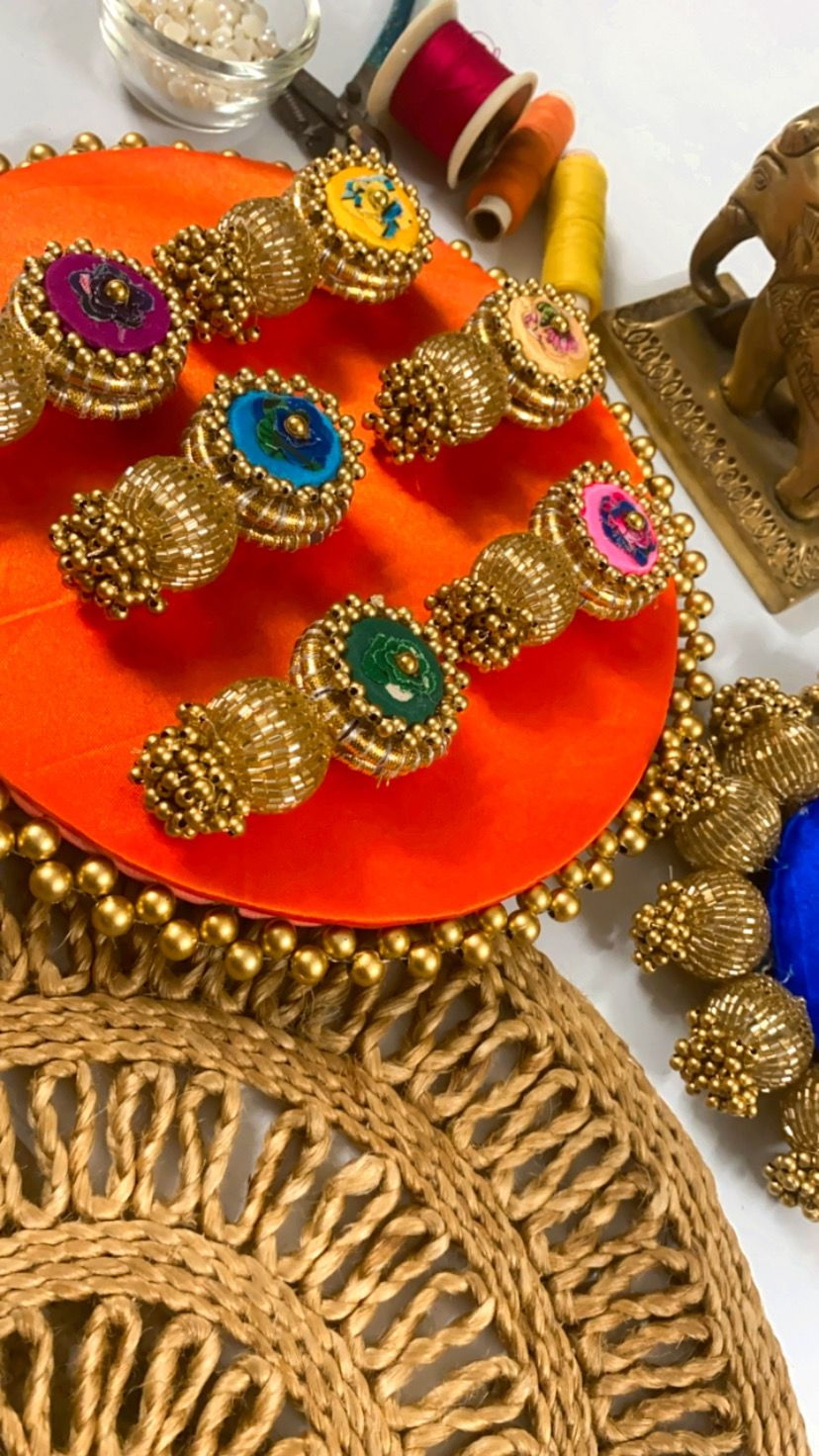 Lilac Pichwai Floral brooch pin