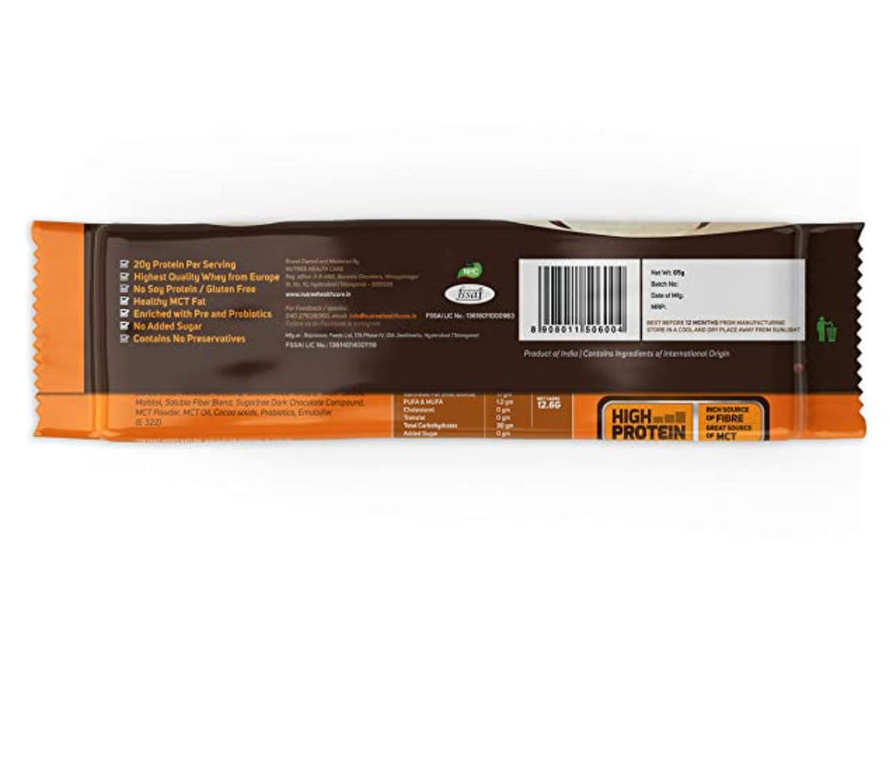 Thumbnail: NHC Fit-Delight Protein Rich Meal Bar - Pack of 6 Bars x 65g Each