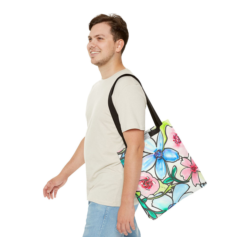 Thumbnail: Blooming Fantasia - All-Over Floral Print Tote Bag