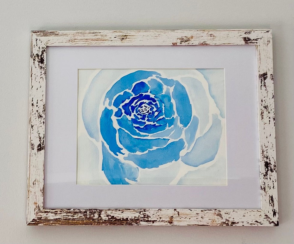 Thumbnail: Six watercolor paintings of roses in various colors.