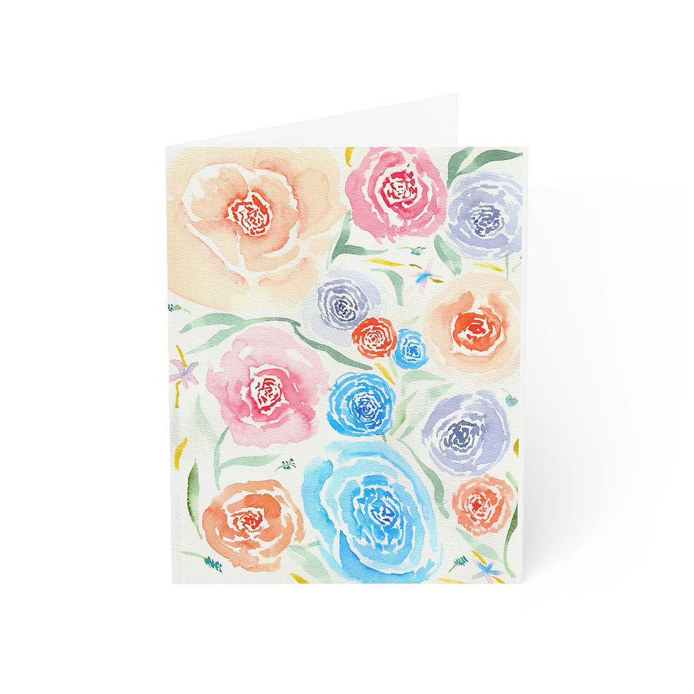 Thumbnail: Pretty Party Bouquet Print - Greeting Cards (1, 10, 30, and 50pcs)