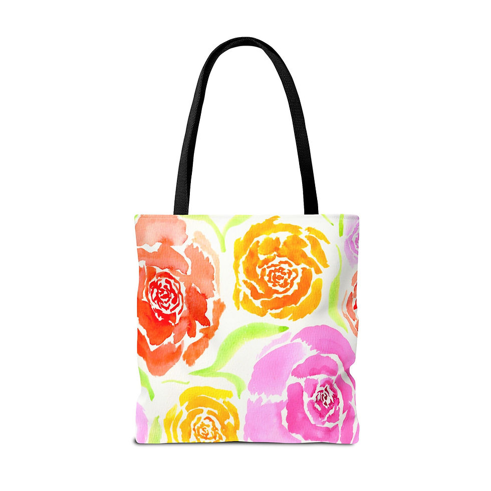 Thumbnail: Shady Roses - All-Over Floral Print Tote Bag
