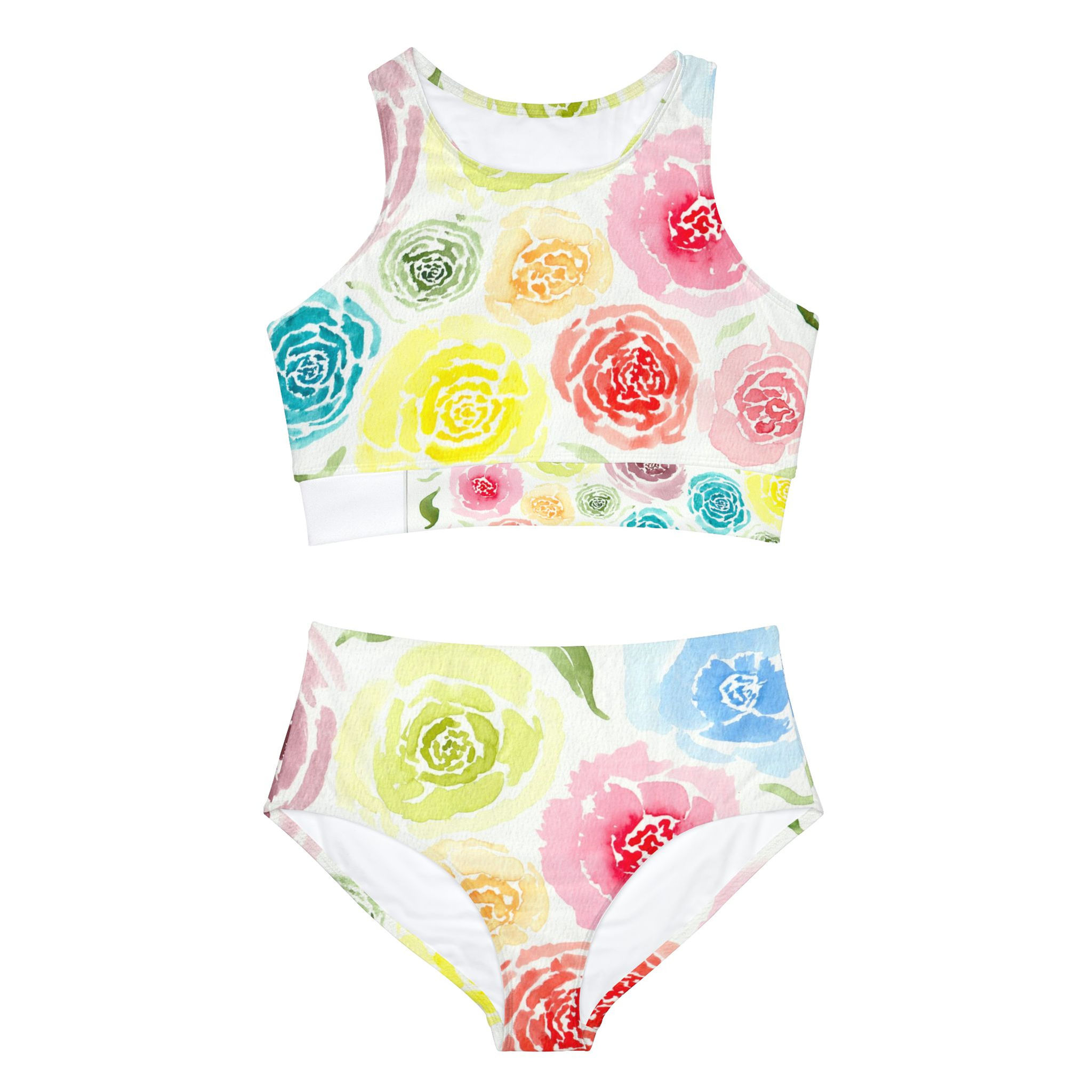 Bring Me a Bouquet Sporty Bikini Set (AOP)