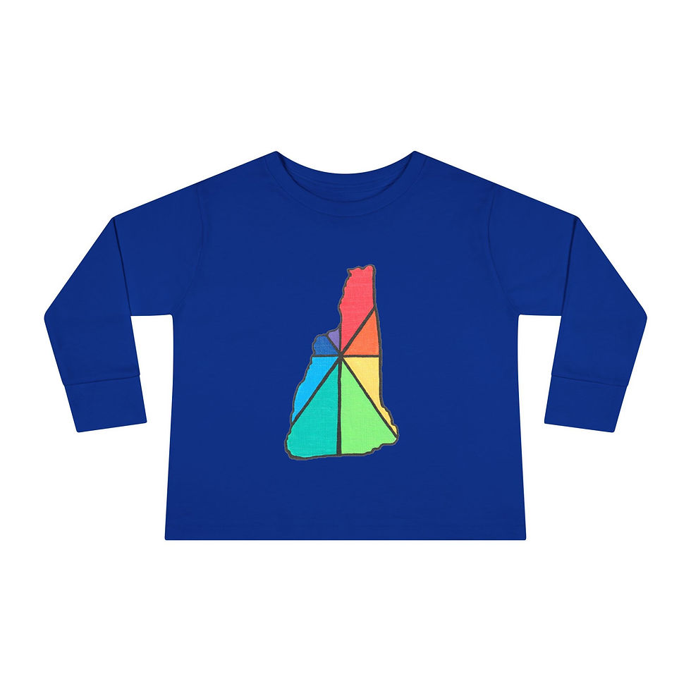 Thumbnail: Toddler Long Sleeve Tee - Colorful State of NH Design