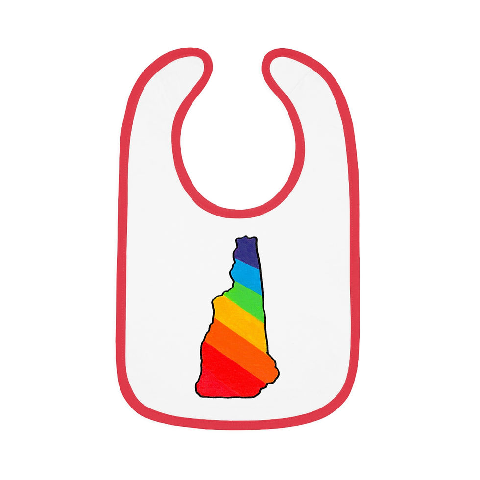 Thumbnail: Baby Bib - New Hampshire Rainbow Design