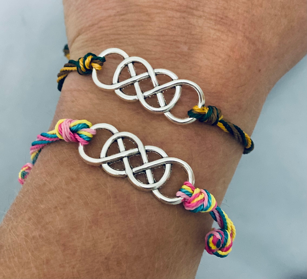 Thumbnail: KIDoubleInfinity: Handmade Adjustable Brazilian Cord Bracelets – Customizable