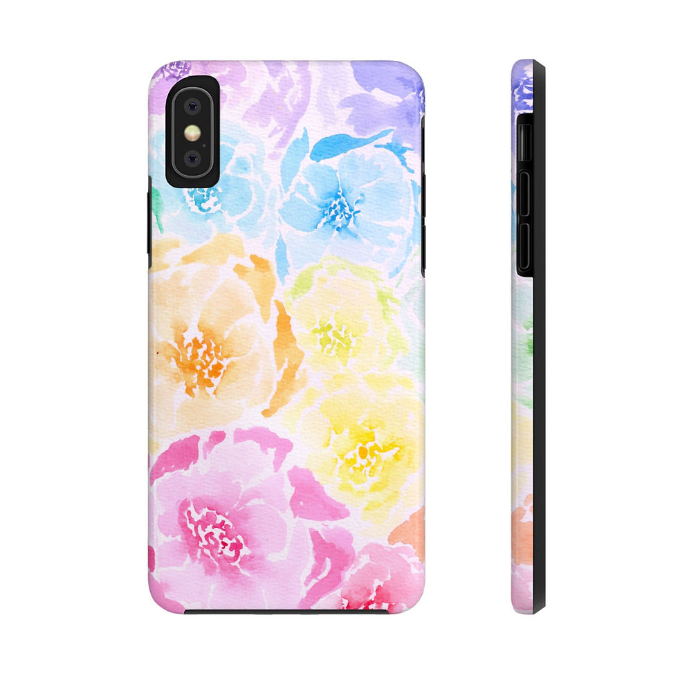 Thumbnail: Tough Phone Cases – Rosy Rainbow of Hope Watercolor Floral