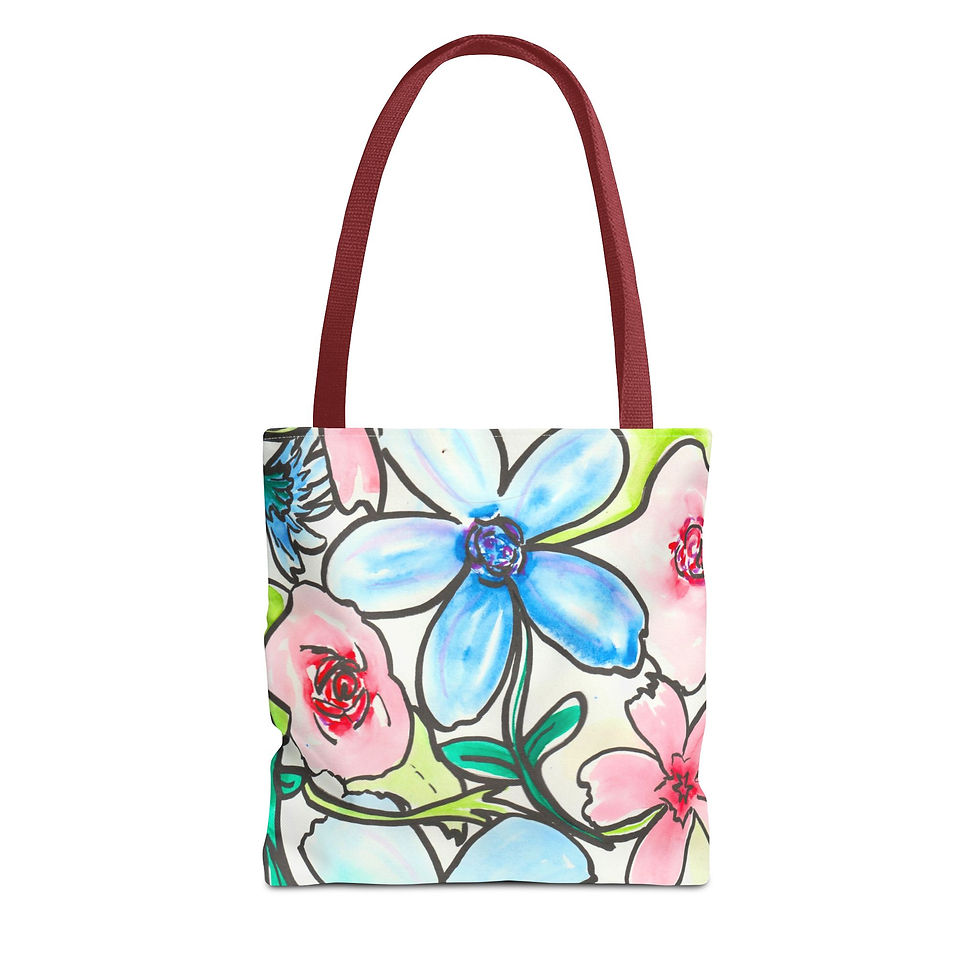 Thumbnail: Blooming Fantasia - All-Over Floral Print Tote Bag