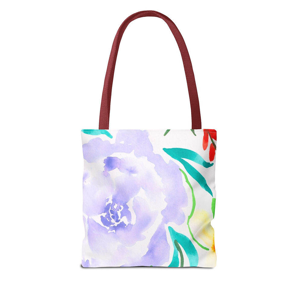 Thumbnail: Feeling Blue - All-Over Floral Print Tote Bag