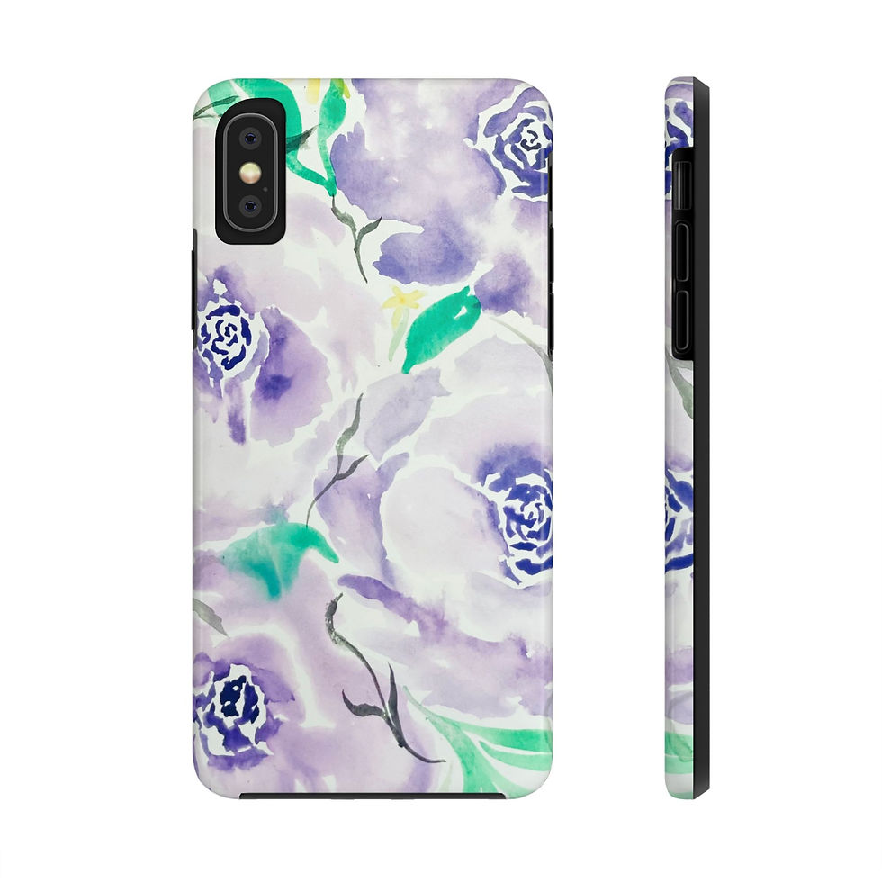 Thumbnail: Tough Phone Cases – Relaxed Purple Blooms Watercolor Floral