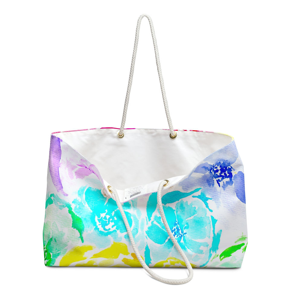 Thumbnail: Rosy Rainbow of Hope - All-Over Floral Print Weekender Bag