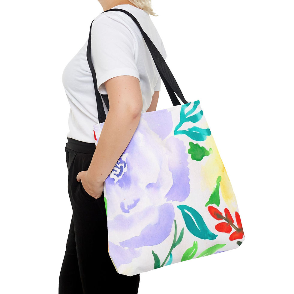 Thumbnail: Feeling Blue - All-Over Floral Print Tote Bag