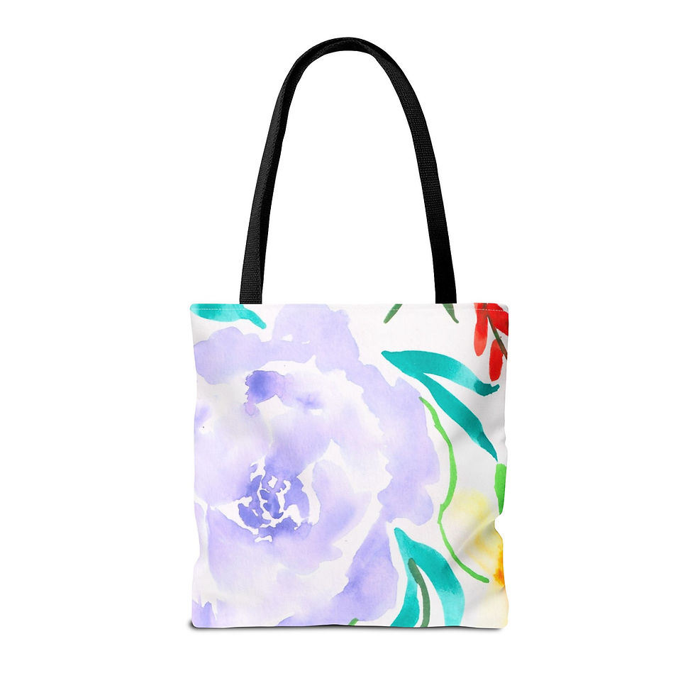 Thumbnail: Feeling Blue - All-Over Floral Print Tote Bag