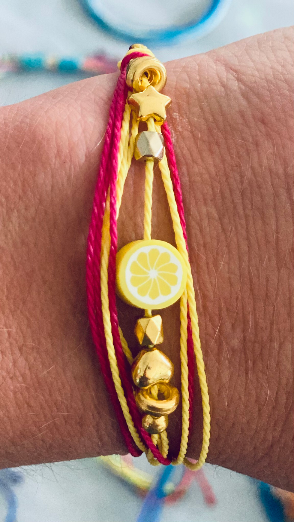 Thumbnail: Citrus Splash Brazilian Cord Bracelet Trio 🍋🍊🍊