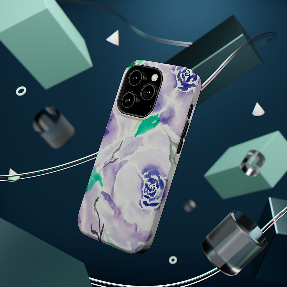 Thumbnail: Magnetic Tough Cases – Relaxed Purple Blooms Watercolor Floral
